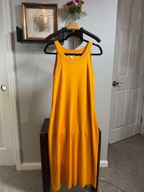 Sleeveless Maxi Knit Dress in Golden Yellow